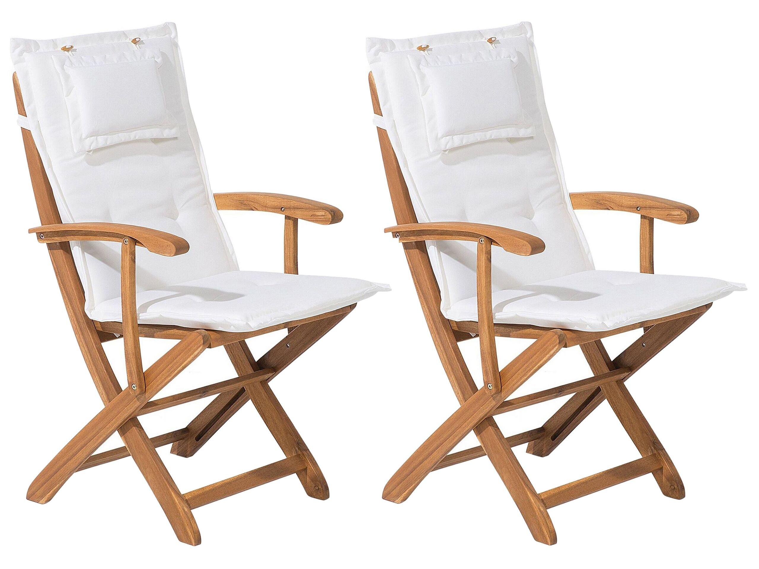 Beliani Lot de 2 chaises en Acacia Traditionnel MAUI  