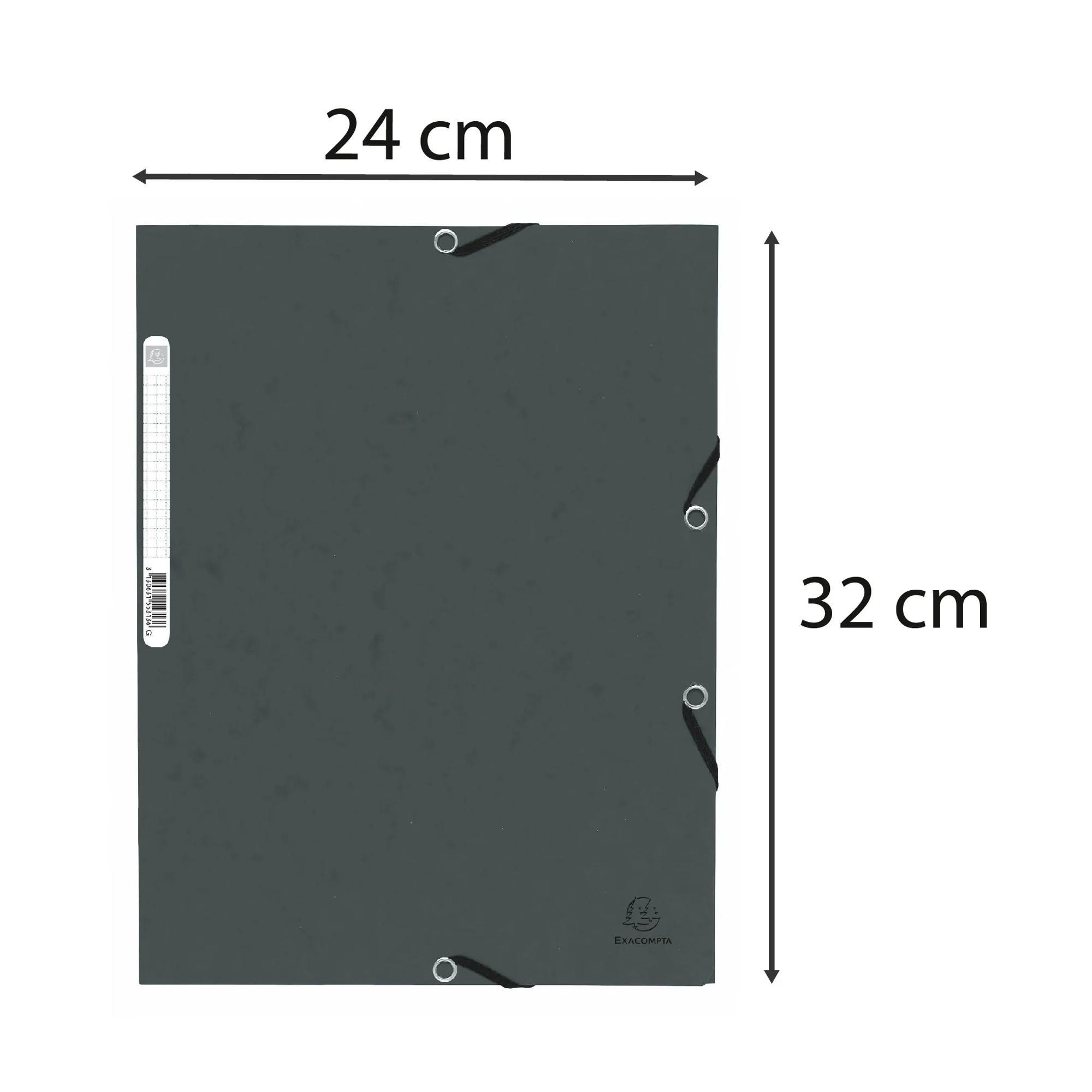 Exacompta Cartella 3 lembi con elastici cartoncino lustré 355g/mq - A4 - x 50  