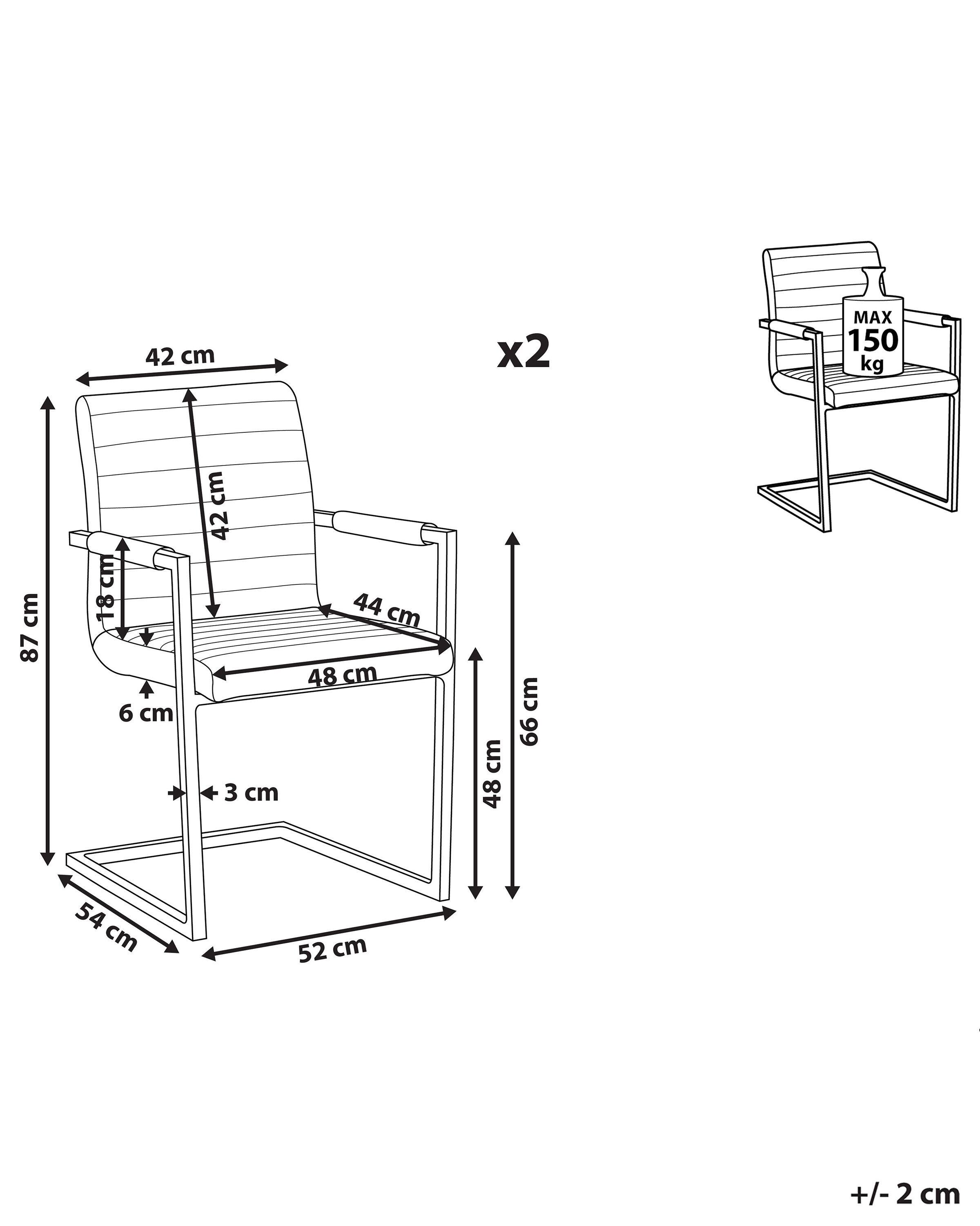 Beliani Chaise de salle à manger en Cuir PU Rétro BUFORD  