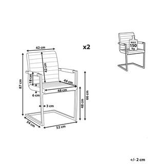 Beliani Chaise de salle à manger en Cuir PU Rétro BUFORD  