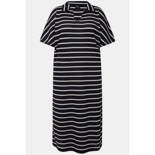 Ulla Popken Abito Midi Maglia Rigato Scollo V Mezza Manica  