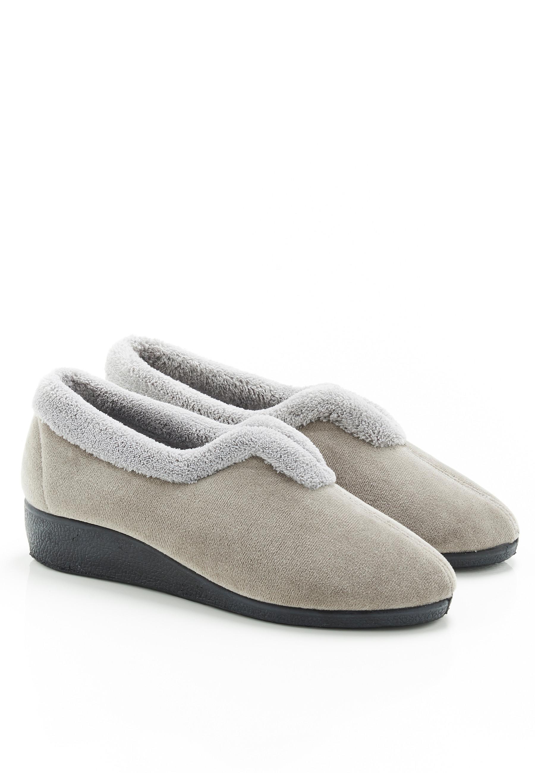 Image of Hausschuhe Aus Samt. Damen Grau 41