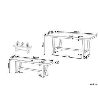 Beliani Set da pranzo da giardino en Legno d'acacia Scandinavo SCANIA  