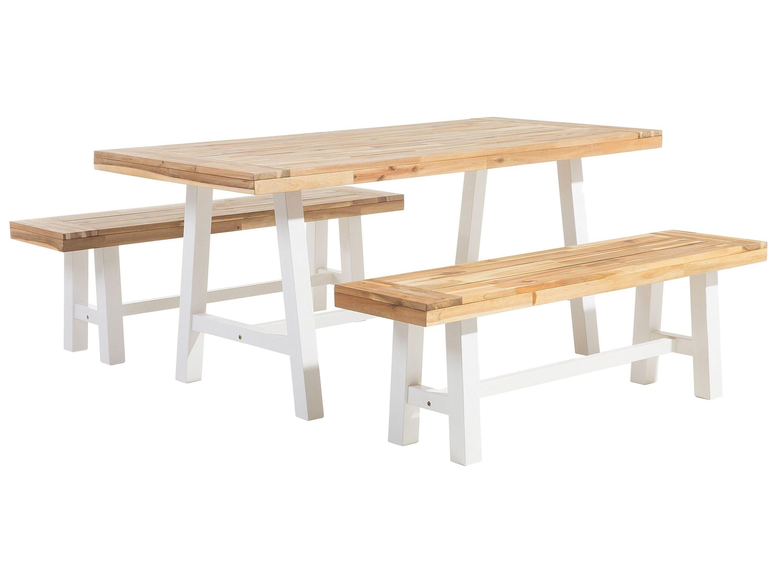 Beliani Set da pranzo da giardino en Legno d'acacia Scandinavo SCANIA  