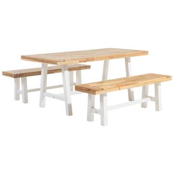 Gartentisch Set aus Akazienholz Skandinavisch SCANIA
