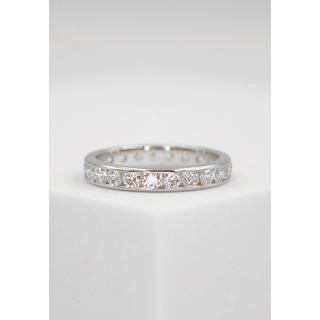 MUAU Schmuck  Bague-mémoire or blanc 750 Zircone 