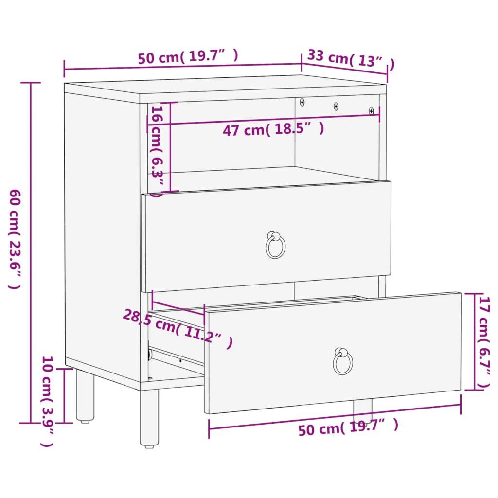 VidaXL Table de chevet bois  