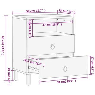 VidaXL Table de chevet bois  