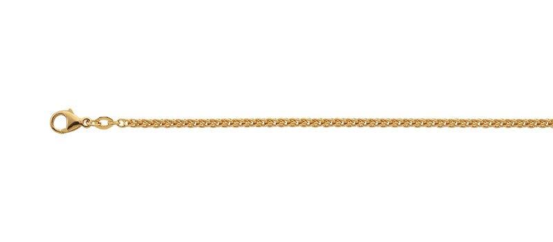 MUAU Schmuck  Collier Zopf Gelbgold 750, 2.5mm, 38cm 