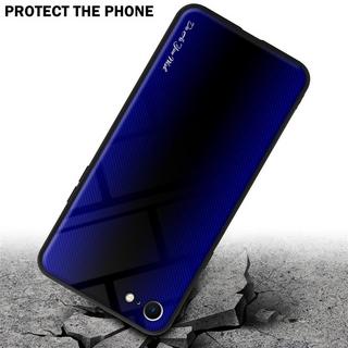 Cadorabo  Housse compatible avec Apple iPhone 7 / 7S / 8 / SE 2020 - Aspect rayé - Coque de protection en silicone TPU et dos en verre trempé 