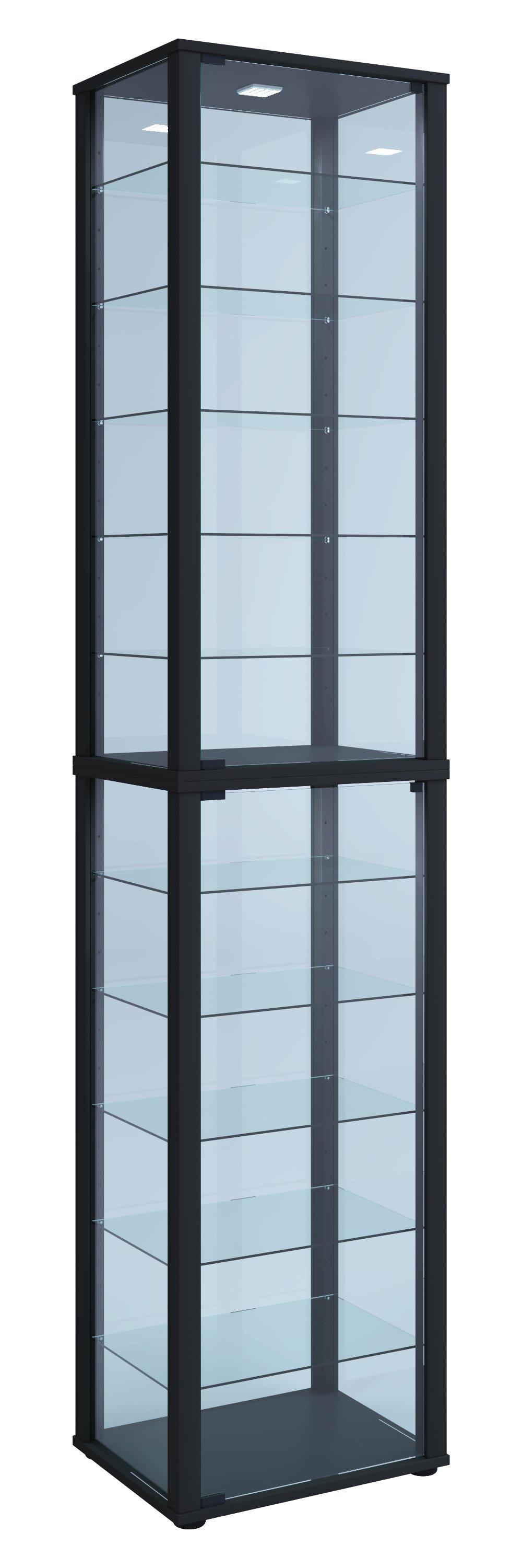 VCM Holz Glas Vitrine Sammelvitrine Glasvitrine Schaukasten Standvitrine Kavisa XXL  