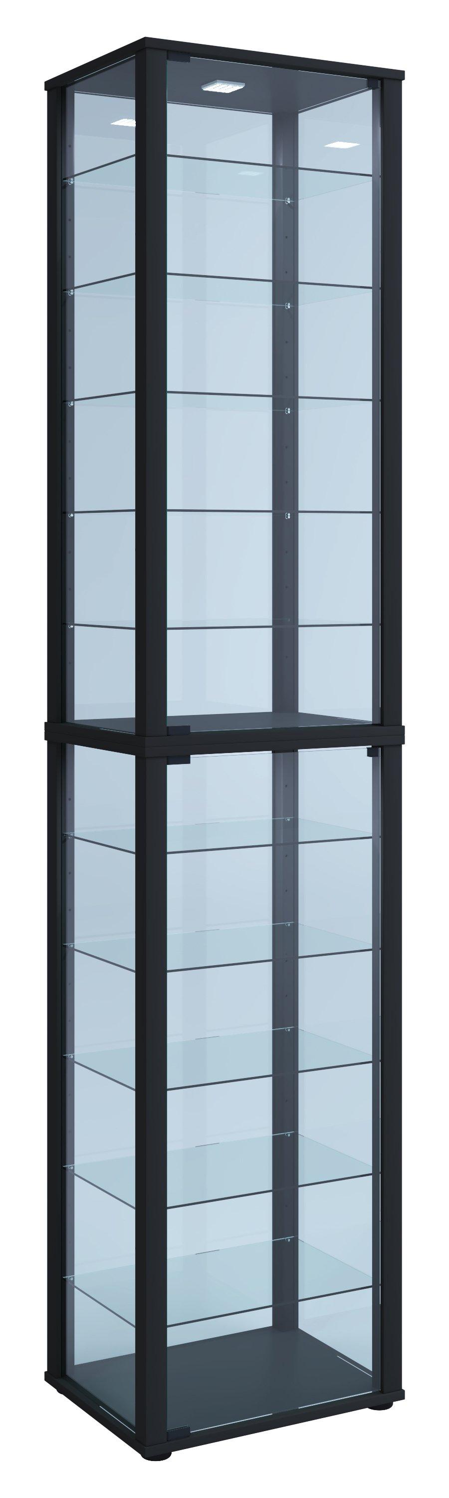 VCM Holz Glas Vitrine Sammelvitrine Glasvitrine Schaukasten Standvitrine Kavisa XXL  