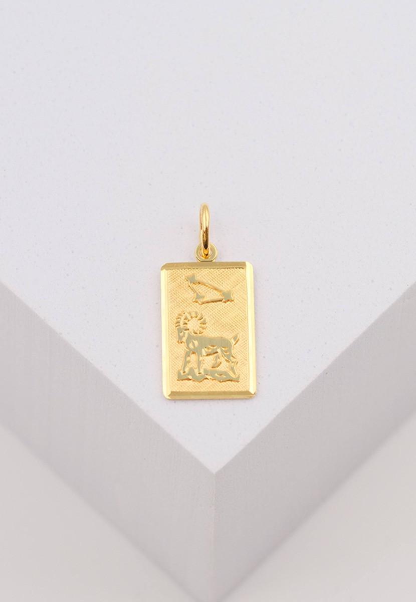 MUAU Schmuck  Pendentif signe du zodiaque bélier or jaune 750, 20x9mm 