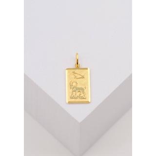 MUAU Schmuck  Pendentif signe du zodiaque bélier or jaune 750, 20x9mm 