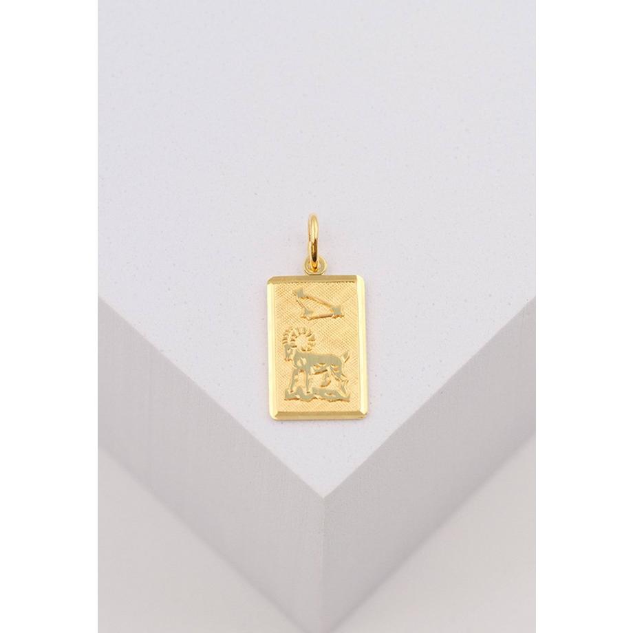 MUAU Schmuck  Anhänger Sternzeichen Widder Gelbgold 750, 20x9mm 
