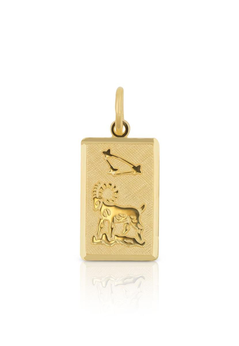 MUAU Schmuck  Pendentif signe du zodiaque bélier or jaune 750, 20x9mm 