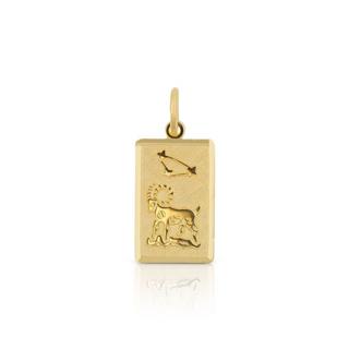 MUAU Schmuck  Pendentif signe du zodiaque bélier or jaune 750, 20x9mm 