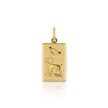 MUAU Schmuck  Pendentif signe du zodiaque bélier or jaune 750, 20x9mm 