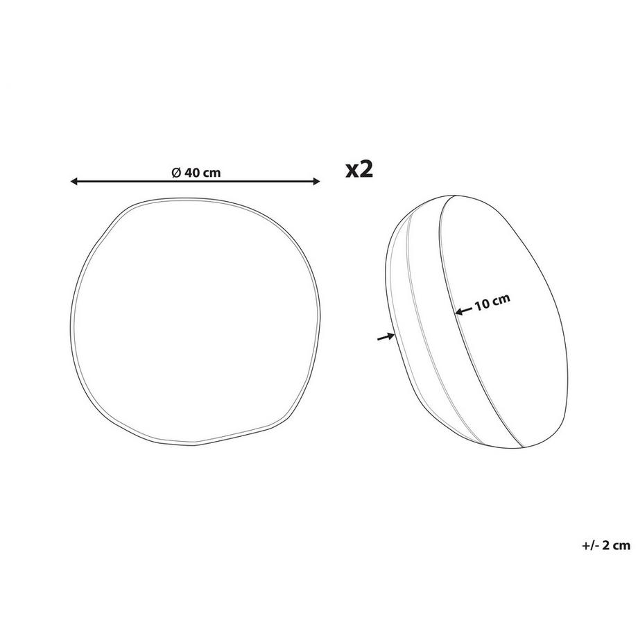 Beliani Lot de 2 coussins d'extérieur en Polyester  POGGIO  