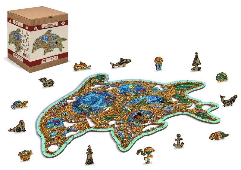 WoodenCity  Delfin - Jewels of the Sea L (250 Teile) - Holzpuzzle 