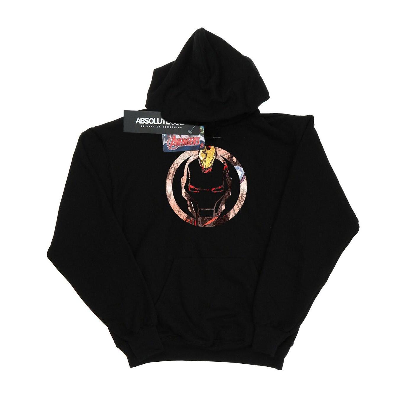 Image of Iron Man Montage Symbol Kapuzenpullover Unisex Schwarz 128