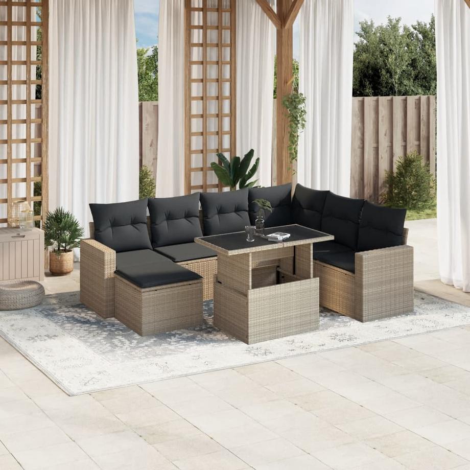 VidaXL set divano da giardino Polirattan  