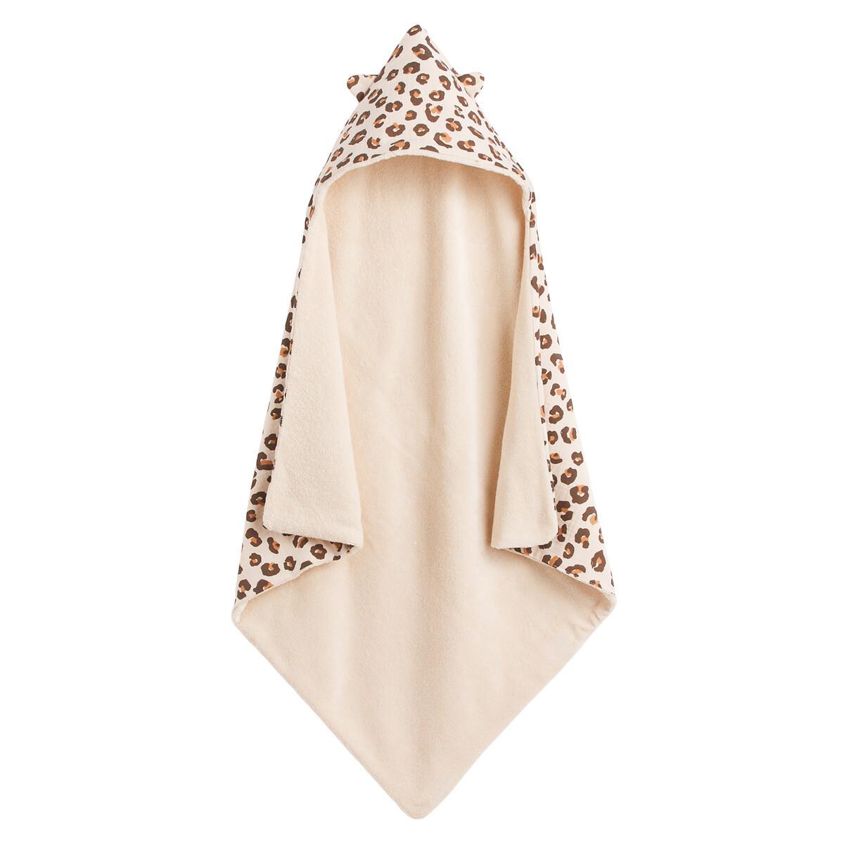 Image of Badecape Azhar Aus Baumwollmusselin (80 G/m²) Unisex Weiss Bedruckt 70x70cm