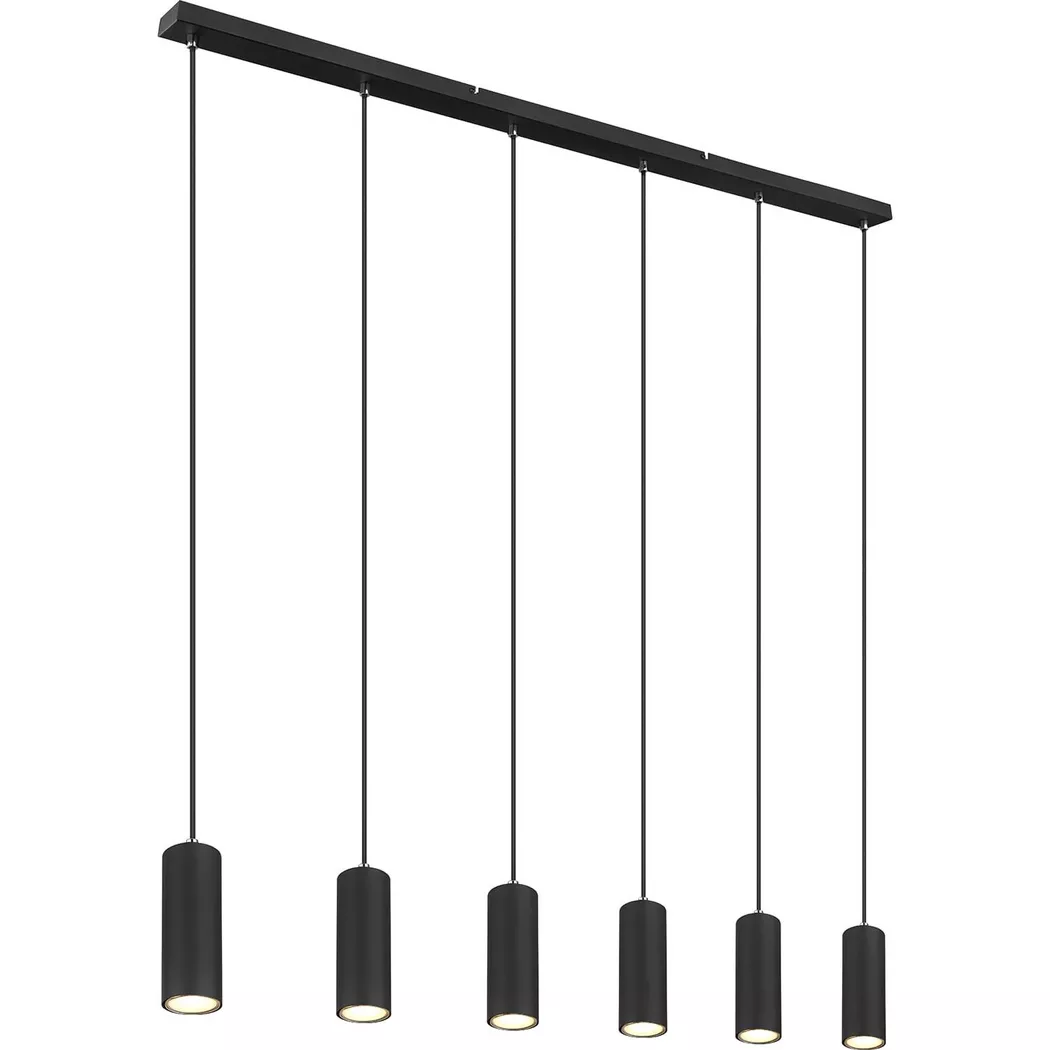 mutoni – Hängeleuchte Robby Metall matt 6xGU10, One Size, Schwarz