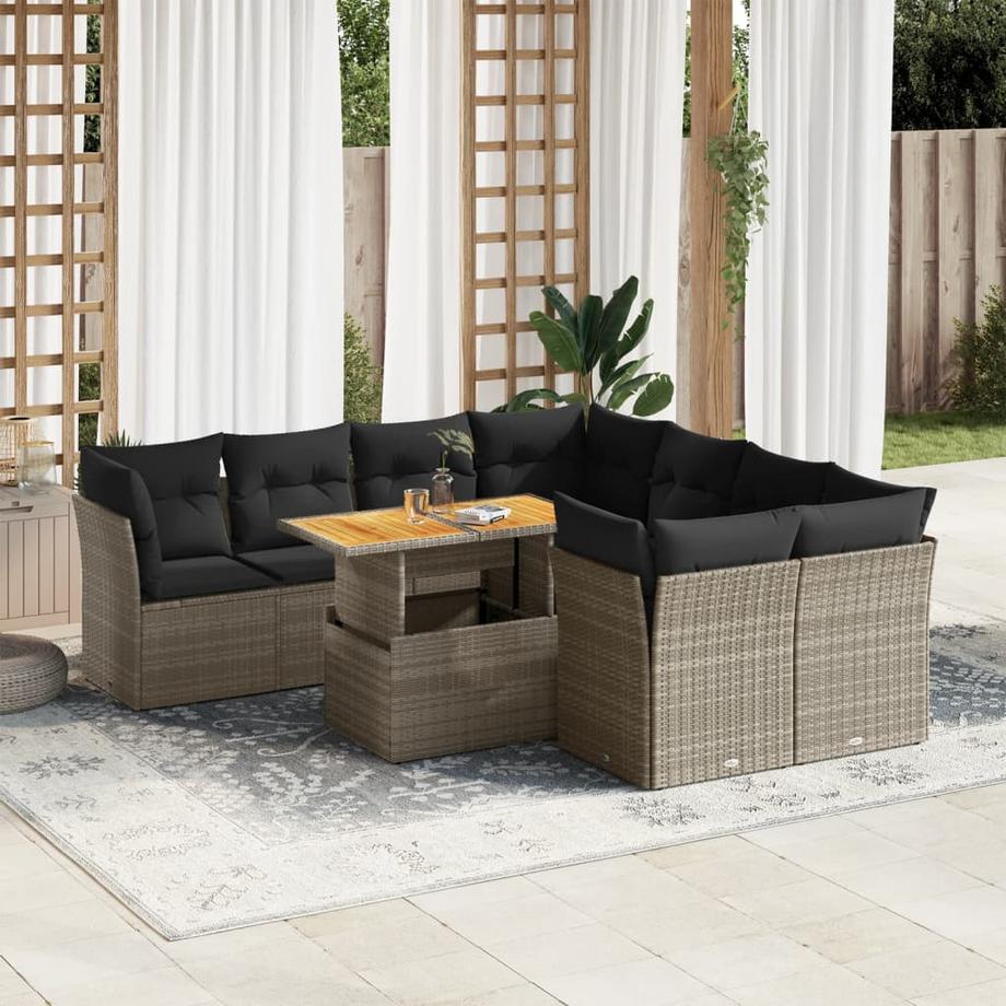 VidaXL set di divani da giardino Polirattan  