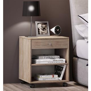 VCM Nachtschrank Beistelltisch Schublade Konsole Nachttisch Rollen rollbar Rolda  