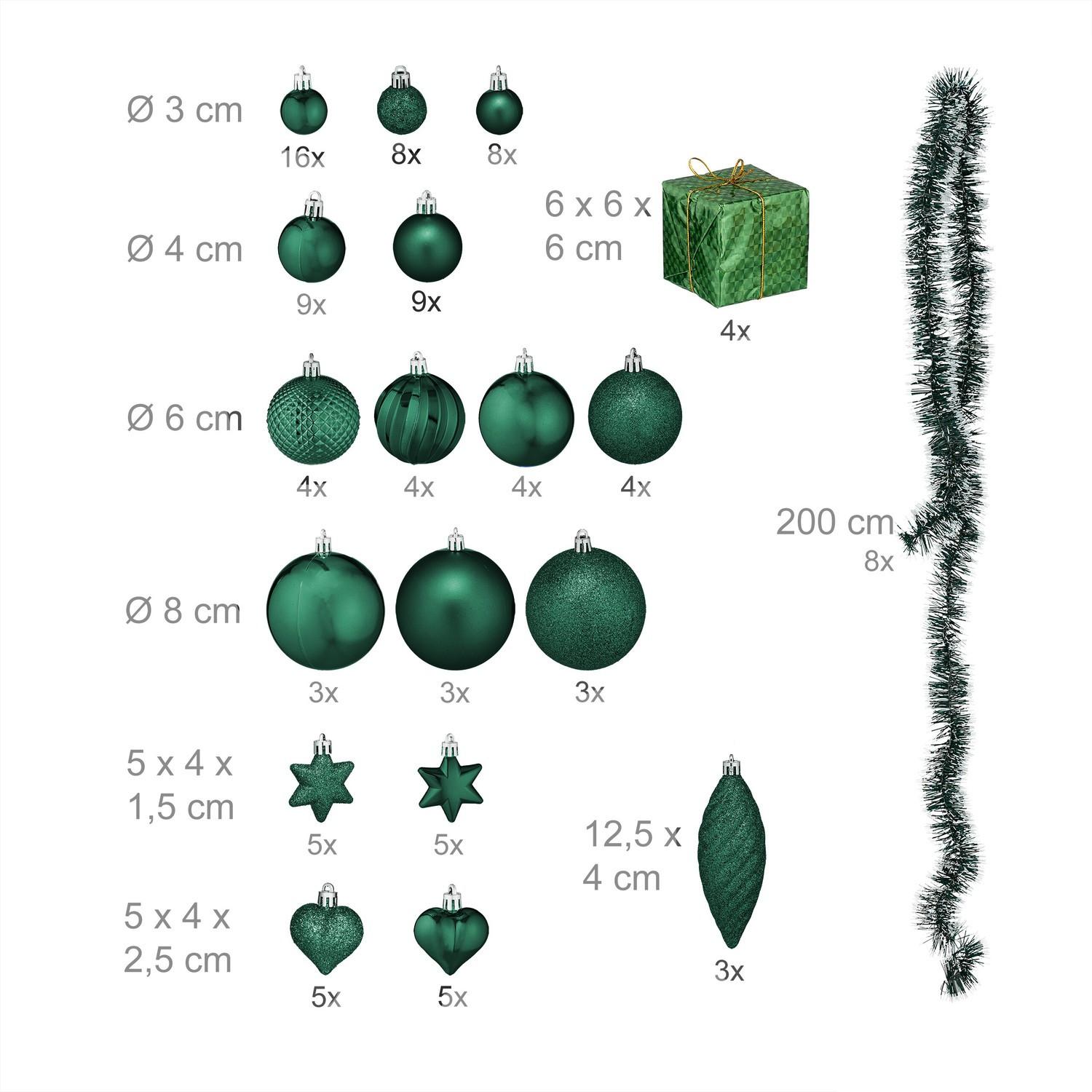 Northix Lot de 110 boules de Noël  