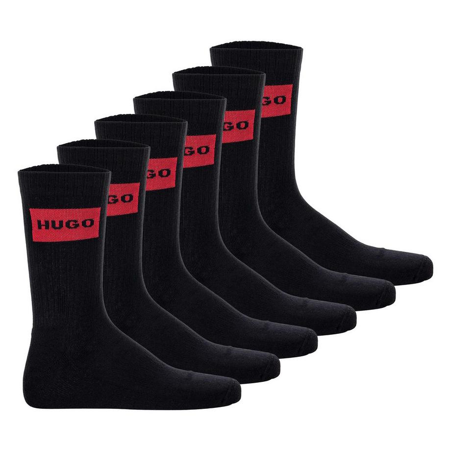 HUGO Rib Label Crew Socken 6er Pack  
