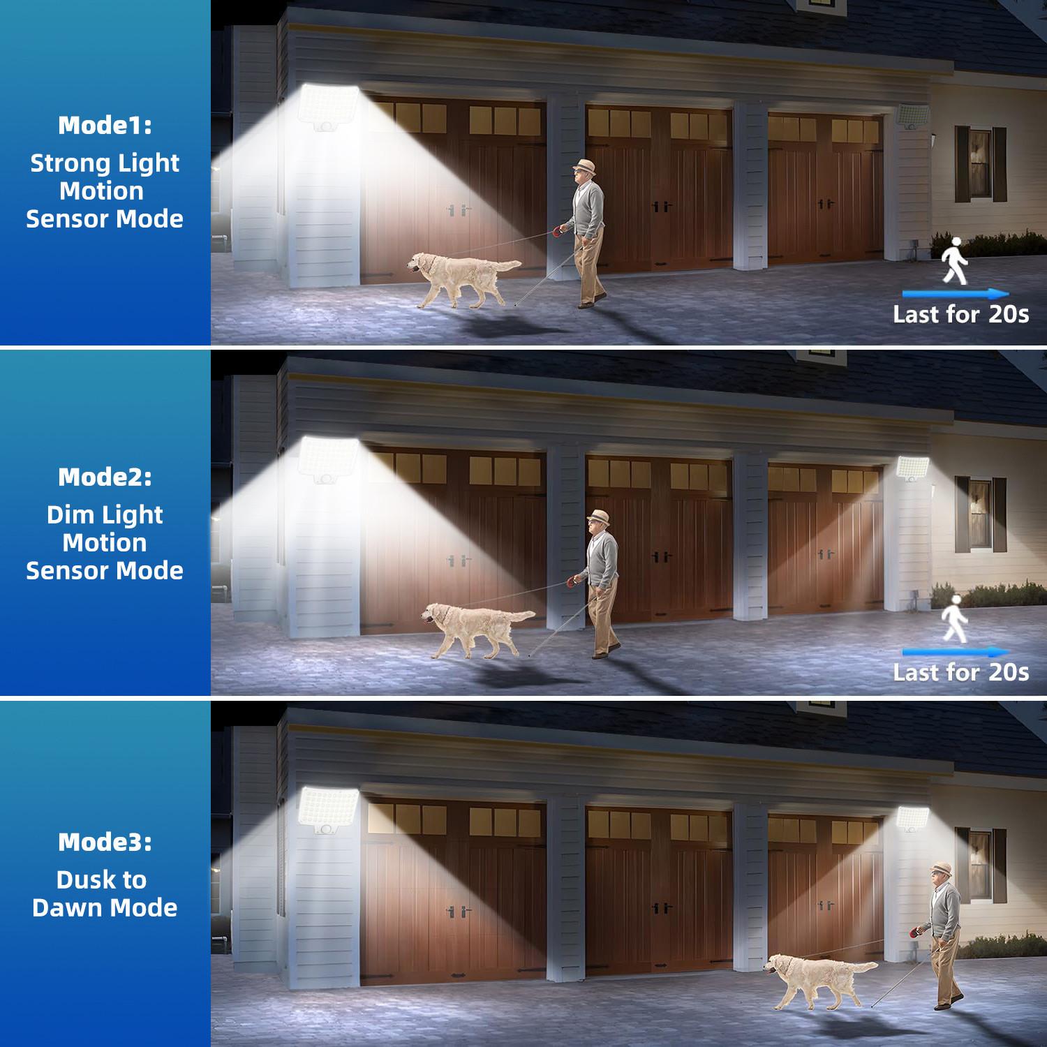 INDUSTEX Vigilamp Solar Light with sensor-Luce solare per esterni con sensore di movimento e telecomando - 240 LED, 500 lumen, resistente alle intemperie IP64  