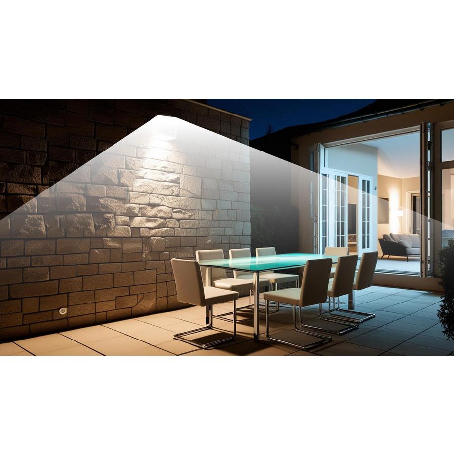 INDUSTEX Vigilamp Solar Light with sensor-Luce solare per esterni con sensore di movimento e telecomando - 240 LED, 500 lumen, resistente alle intemperie IP64  