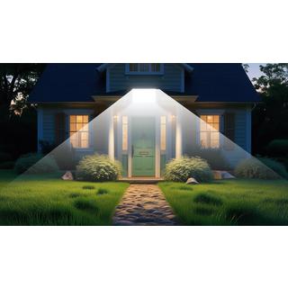 INDUSTEX Vigilamp Solar Light with sensor-Luce solare per esterni con sensore di movimento e telecomando - 240 LED, 500 lumen, resistente alle intemperie IP64  