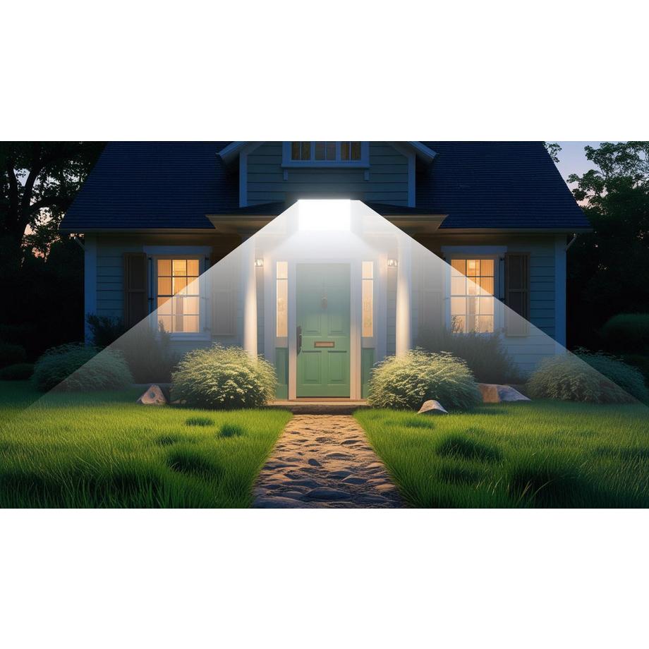 INDUSTEX Vigilamp Solar Light with sensor-Luce solare per esterni con sensore di movimento e telecomando - 240 LED, 500 lumen, resistente alle intemperie IP64  