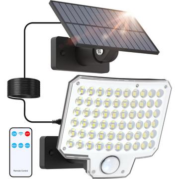 Vigilamp Solar Light with sensor-Luce solare per esterni con sensore di movimento e telecomando - 240 LED, 500 lumen, resistente alle intemperie IP64