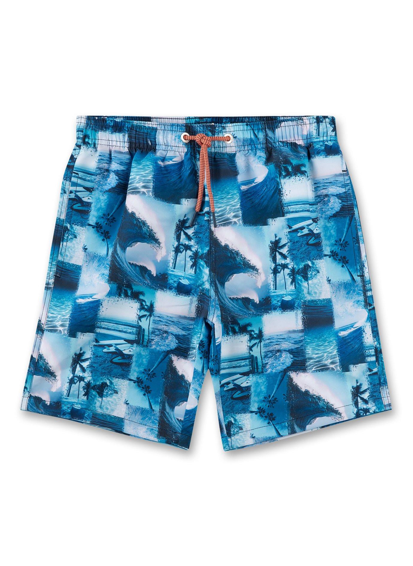 Image of Jungen Badeshorts Foto-collage Jungen Blau 152