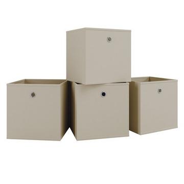 Lot de 4 boîtes pliantes Boîte pliante en tissu Boîte pliante Boîte à étagères Rangement Boxas