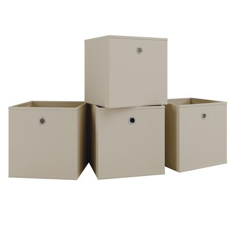 VCM 4er Set Faltbox | Klappbox Stoff Kiste | Faltschachtel | Maße ca. H. 28 x B. 27 x T. 27 cm | Regalbox - Boxas  