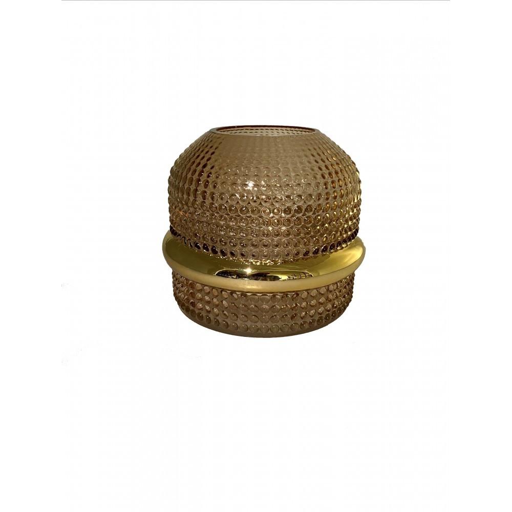 Image of Amberverzierte vase mit goldrand 18x15cm Amberverzierte vase mit goldrand 18x15cm