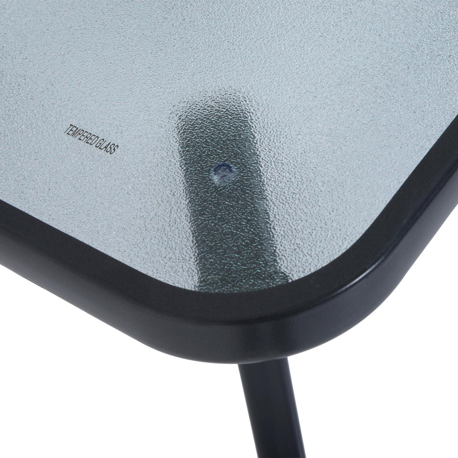 Northio Table De Jardin Table Carrée En Verre Résistant Aux Intempéries Noir 68,5X68,5Cm Balcon Terrasse  