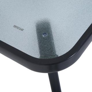 Northio Table De Jardin Table Carrée En Verre Résistant Aux Intempéries Noir 68,5X68,5Cm Balcon Terrasse  