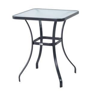Northio Table De Jardin Table Carrée En Verre Résistant Aux Intempéries Noir 68,5X68,5Cm Balcon Terrasse  