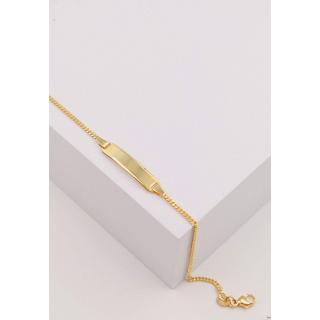 MUAU Schmuck  Bébé Bracelet Panzer Gelbgold 750, 18cm Gravurplatte 1.7cm 