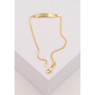 MUAU Schmuck  Bébé Bracelet Panzer Gelbgold 750, 18cm Gravurplatte 1.7cm 