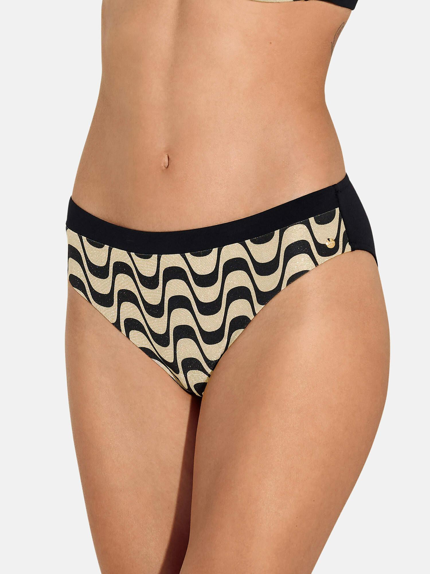 Image of Bikinistrümpfe Badehose Mit Hoher Taille Iceland Unisex Schwarz 38