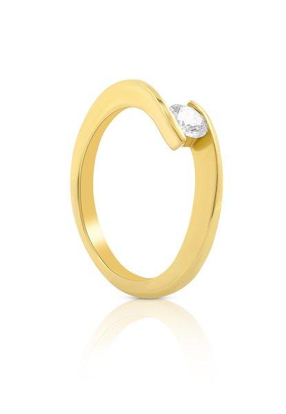 Image of Solitaire Ring Diamant 0.30ct. Gelbgold 750 Damen Gelbgold 50