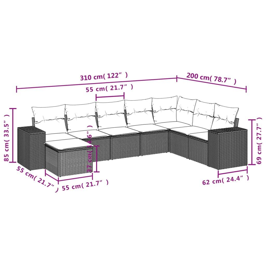 VidaXL set divano da giardino Polirattan  