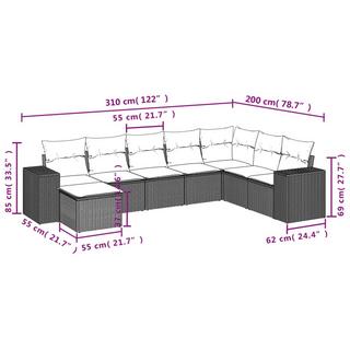 VidaXL set divano da giardino Polirattan  